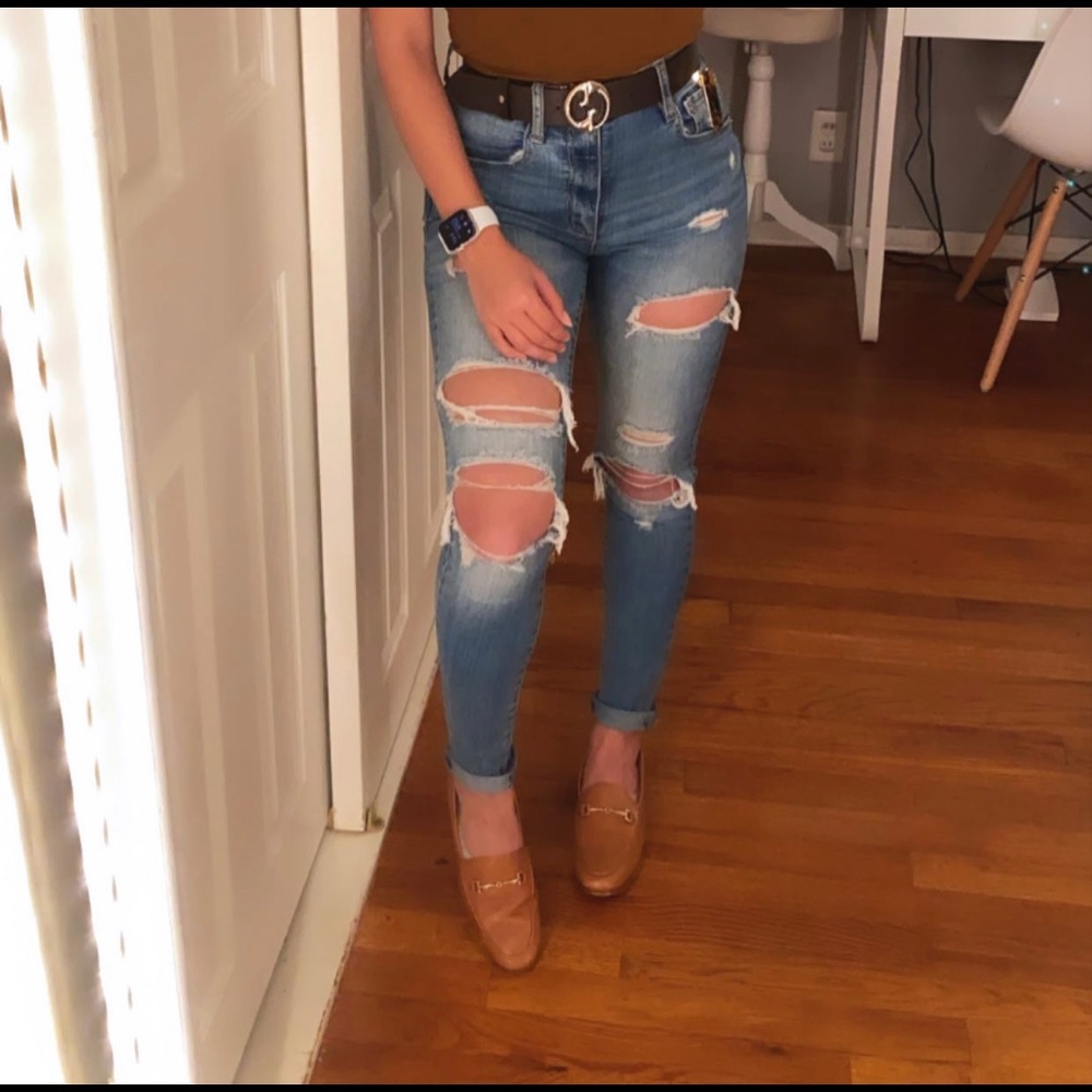 Garage high waisted ripped jeans